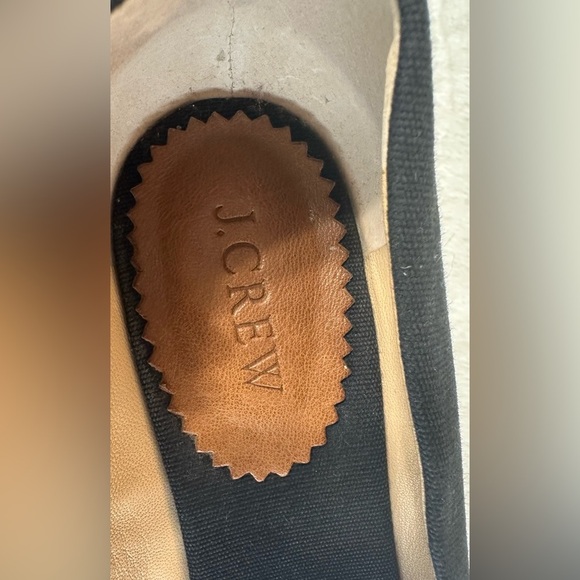 J. Crew Black Seville Espadrille Canvas Jude Wedges Size 9 - Picture 10 of 15